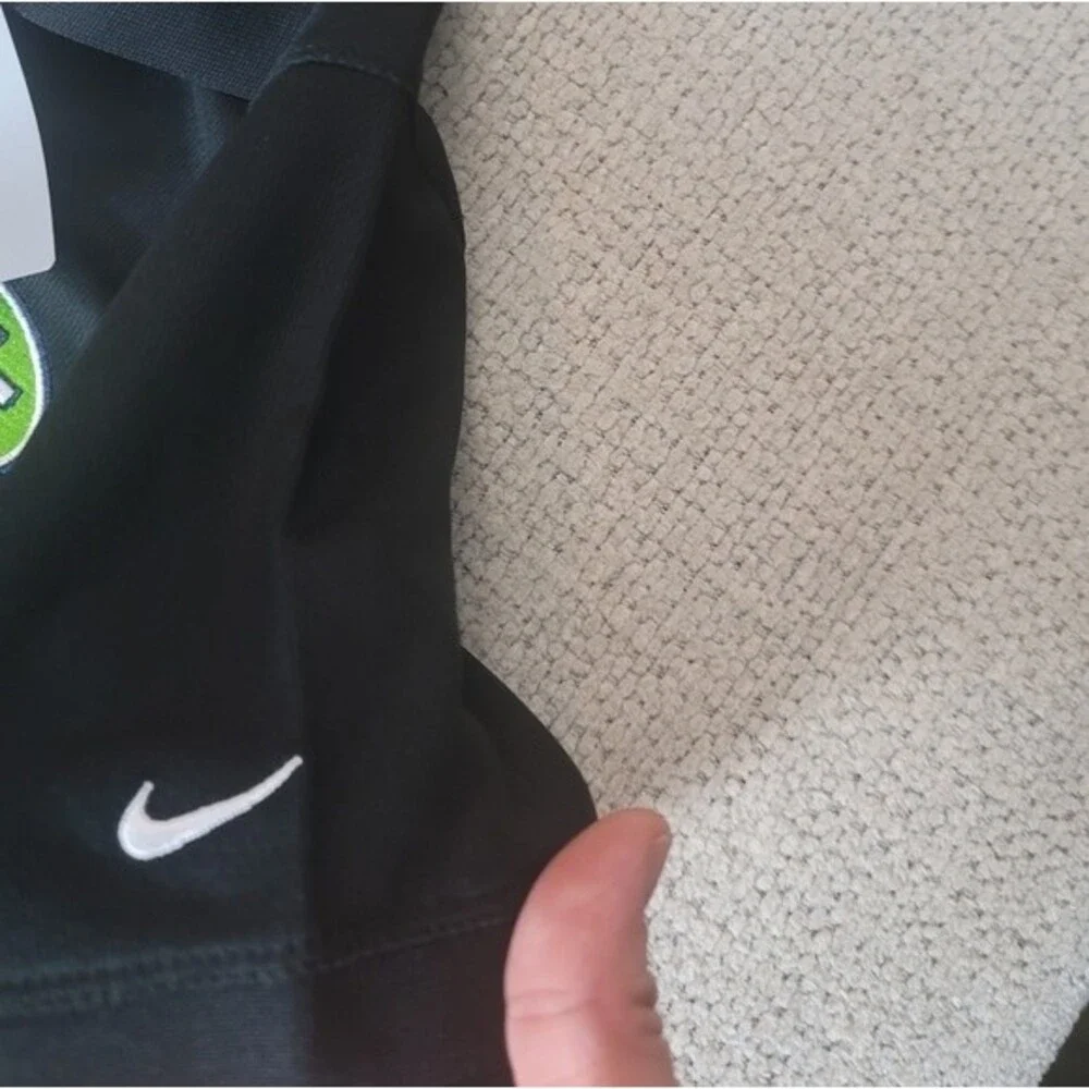 Nike Golf Dri-Fit Black Polo Shirt Logo Mini Mobile Company